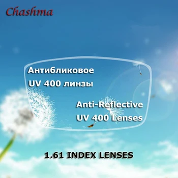 Chashma 1.61 Indexu HD Jasný Objektív Oči Optické Aspherical Predpis Šošovky Recept Priehľadná Farba Anti-Reflexné Sklo