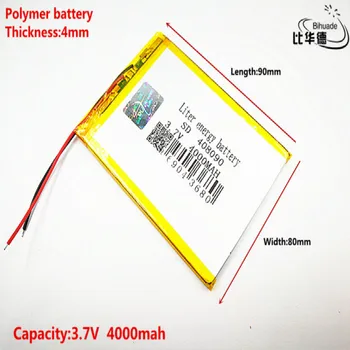 Dobrý Qulity 3,7 V,4000mAH 408090 Polymer lithium ion / Li-ion batéria pre tablet pc BANKA,GPS,mp3,mp4