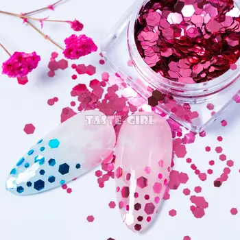 12 Mriežky/Box alebo 1 Jar Kvalitný Mix Veľkostí Hexagon na Nechty, Glitter Holografické Sequin Arylic Nail Art Paillette Obtlačky DIY Tipy