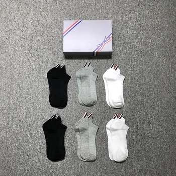 TB THOM pánske Ponožky Luxusné Značky Pure Color Členok Stavy Priedušné Letné Bežné Atletické Športy kórejské Módne Pančuchy