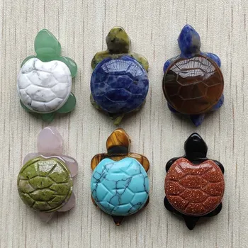 Móda prírodného kameňa vytesané 2 farby korytnačka Charms prívesky pre šperky, Náhrdelníky, takže veľkoobchod 2ks/veľa doprava zadarmo