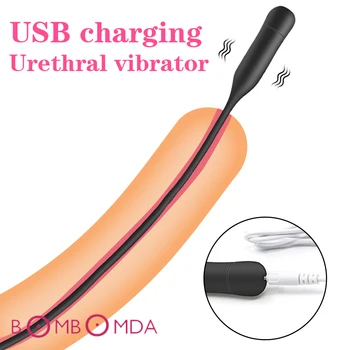 Nabíjateľná Penis Plug Uretrálne Vibrátor 10 Frekvencia Výkonné Vibračné močovej trubice Masturbácia SM Produkty Uretrálne Znejúce Prút