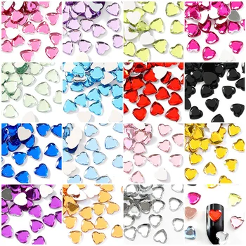 100ks 3D Glitter Heart Nechtov Kamienkami Akryl Multi-Farebné Nechty Umenie Charms Kryštál Diamantu na Nechty, Dekorácia DIY Manciure Dodanie