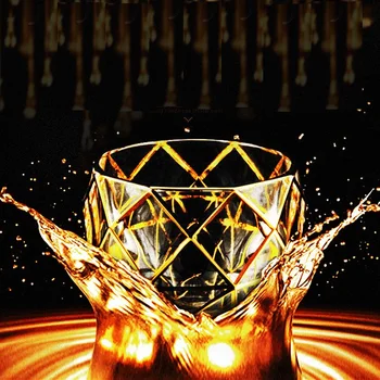 Európska Klasická Hrubé Crystal Osnovy V Gold Luxusné Whisky Poháre Staromódnou Verre Whisky Sklo Chivas Vodka Cup