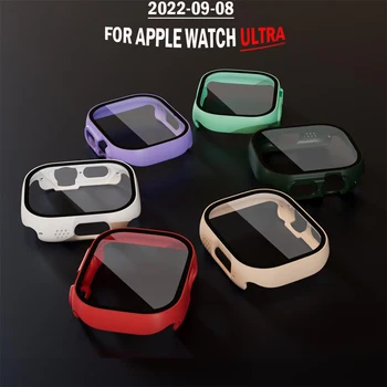 Sklo+Kryt Pre Apple Hodinky Ultra 49 mm prípade smartwatch PC Nárazník+Screen Protector Tvrdeného prípade iwatch série kapela Príslušenstvo