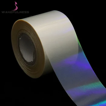 1Roll Holografické Nechtov Transfer Fólie 120M*4CM Rainbow Transparentné Laserové Svetlo Nail Art Nálepky Manikúra Vody Transfer Fólie