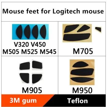 2 sady/pack myši nohy pre logitech M950T/M905/M705/M505/M525/V320 TPFE myši korčule