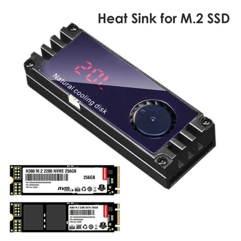 M. 2 SSD Chladič Cooler Digitálne Zobrazovanie Teploty s Turbo Chladiaci Ventilátor pre 2280 22110 NVMe M2 (Solid State Drive)