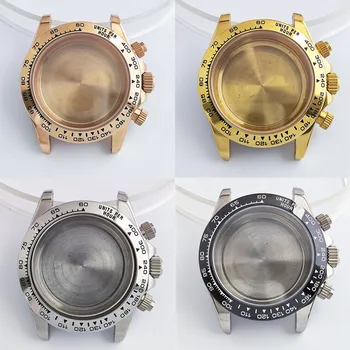 Nové VK63 prípade zafírové sklo silver/gold/rose gold 39 MM prípade VK63 quartz, montáž príslušenstvo hodinky
