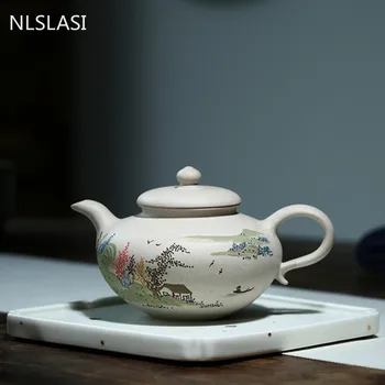 Autentické Yixing čaj hrnce Fialová Hliny Kanvica Surovej rudy Biele Blato Zobrazujú šírku kanvica Ručné Boutique Čaj nastaviť 260ml