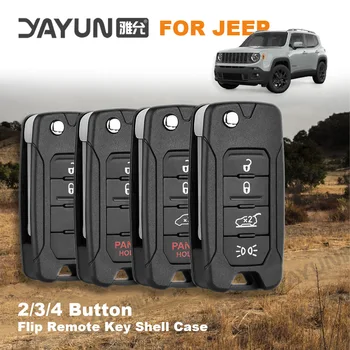 YAYUN 2+1 Tlačidlá Pre Jeep Renegade 2015/6/7/8 Flip Diaľkové Kľúča Vozidla púzdro S Uncut SIP22 Náhradné Žiletky S Logom 4A