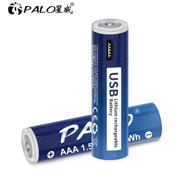 PALO 1,5 V AAA 1110mWh USB Nabíjateľné Li-ion Batérie veľkosti AAA 1,5 V lítiové batérie AAA pre Diaľkové Ovládanie Myši Hračka+Kábel