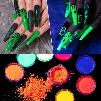 Neon Pigment Fluorescenčné na Nechty, Glitter Prášok Šplhať Ombre Chrome Prachu DIY poľský Manikúra Pre Nechty Umenie Dekorácie