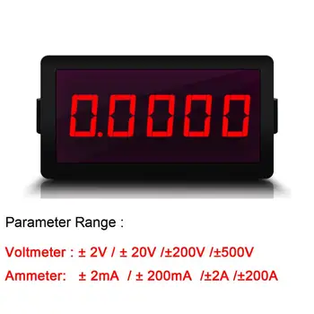 4½ DC voltmeter Ammeter Meter ± 2V ± 500V ± 200MA ± 200A LED displej VOLT AMP Poplatok výbojový Prúd Napätie S izoláciou