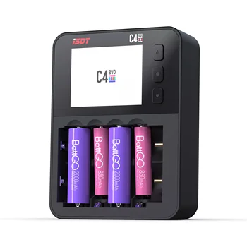 ISDT C4 EVO Inteligentná Nabíjačka Batérií s Typ-C QC3.0 Výstup AA AAA 18650 26700 Li-ion s IPS Displej Požiarnej Prevencie