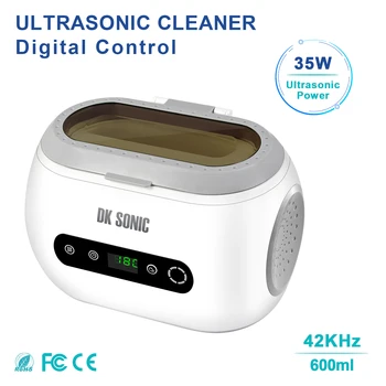 DK SONIC Ultrazvukový čistič 600 ml 35W Ultrason cleaner vaňa s ohrievač časovač a kôš na čistenie šperkov mosadz Sonic Cleane