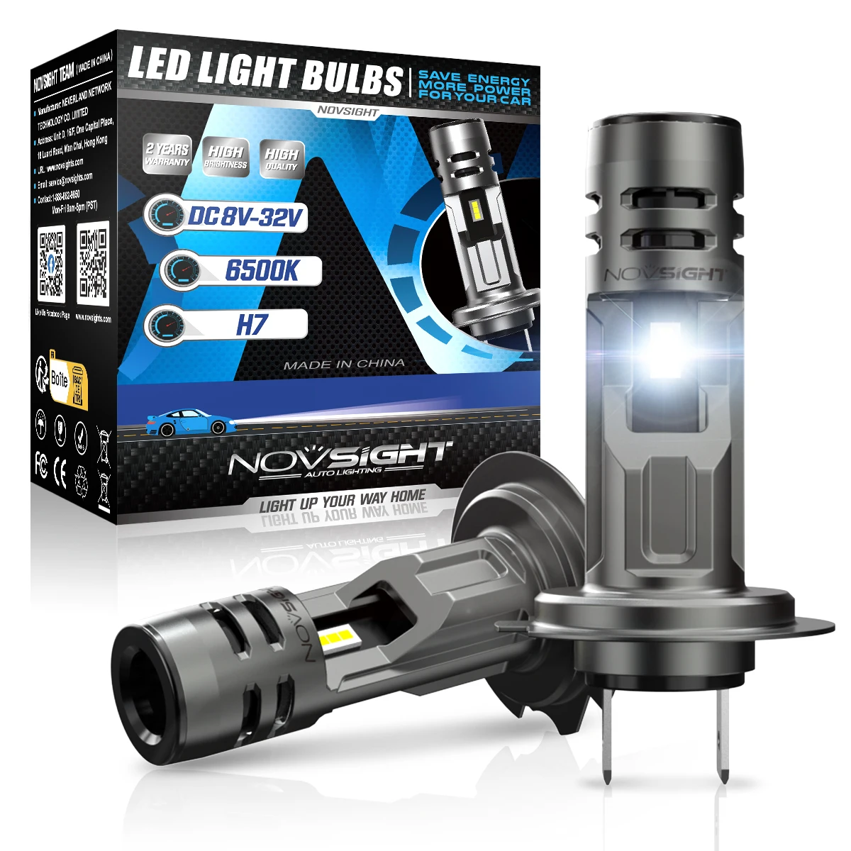 NOVSIGHT N58 H7 LED Reflektor 1:1 Mini Veľkosť Svetlomet 60W 12000LM 6500K Auto Lampy Super Svetlé Plug and Play Auto Žiarovky Svetlometu Obrázok 0