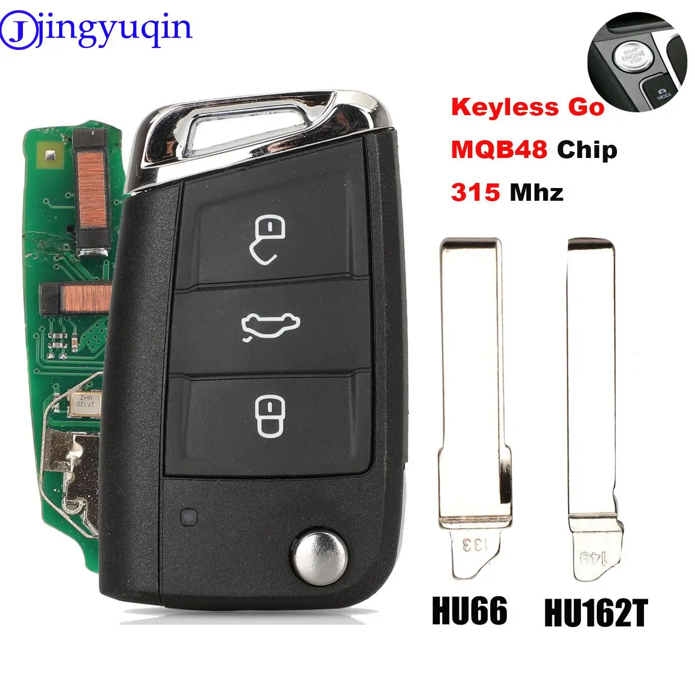 jingyuqin Keyless-go Smart Remote Kľúča Vozidla 315MHz MQB48 Pre VW Golf Seat 7 MK7 Touran Polo, Tiguan 5G6 959 752 AN/5G6959753 AE/BH Obrázok 0