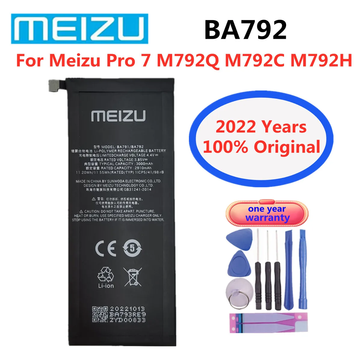 2022 rokov BA792 Originálne Batérie Pre Meizu Pro 7 Pro7 M792Q M792C M792H 3000Ah Kvalitné Batérie Telefónu Na Sklade + Nástroje Obrázok 0