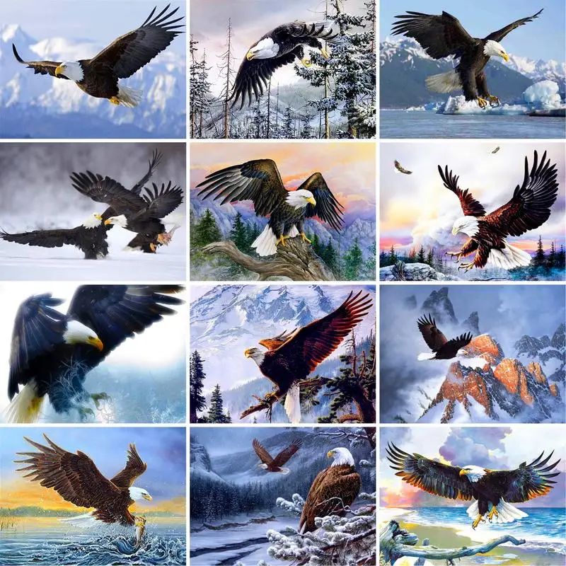 GATYZTORY Akryl Diy Maľovanie Podľa Čísel Súpravy Eagle Zvieratá, Akrylové Farby Na Plátne, Kreslenie, Maľovanky Podľa Čísel Pre Diy Darček Obrázok 0