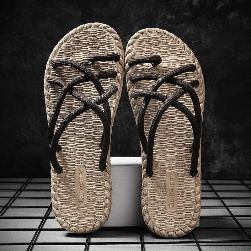 2021Men je sandále 2021 lete nové papuče mužov je osobný pletenie bežné nosenie dvojaký účel trend protišmykové pláže topánky Obrázok 0