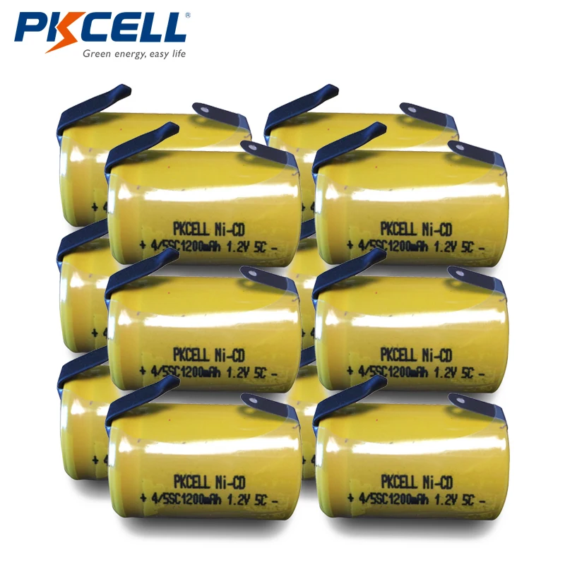 12pcs PKCELL 4/5 SC kontakty batérie 4/5 SubC batérie Nabíjateľné Batérie 1.2 V 1200mAh Ni-Cd 4/5SC Batérie Obrázok 0