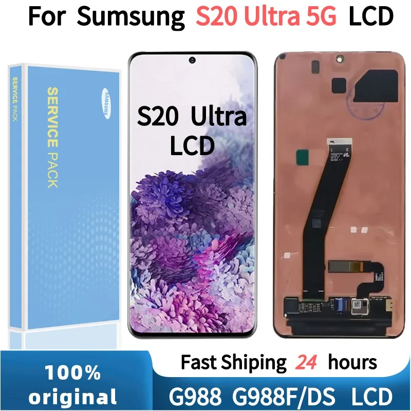 Pôvodné AMOLED Pre Samsung Galaxy S20 ultra Lcd G988/988F Displej Dotykový Displej Digitalizátorom. Montáž Pre Samsung S20u Opravy Dielov Obrázok 0