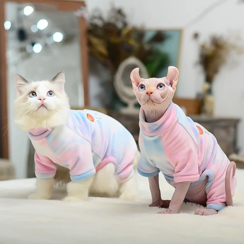 Teplé Oblečenie Pre Mačky Mäkkého Zamatu Zimné Základná Tričko Pre Bezsrstá Mačka Koži-Priateľský Mačiatko Roztomilý Oblečenie Devon Rex Sphynx Oblečenie Obrázok 1