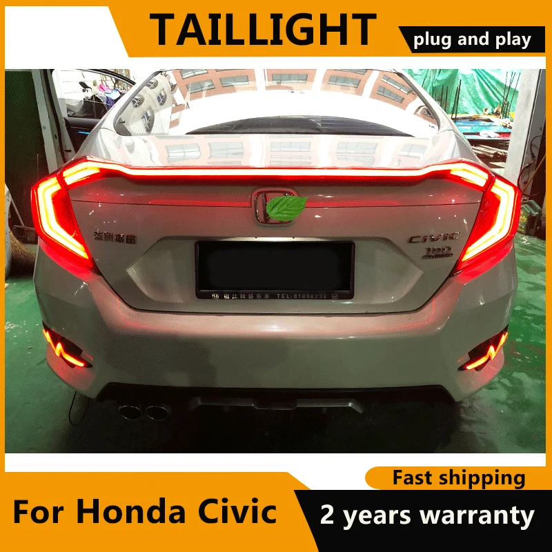 3KS LED zadné Svetlá zadné svetlo Na Honda Civic 2016-2021 Zadné Lampy DRL + Dynamické Zase Signál + Zadnej strane + Brzdové LED osvetlenie batožinového priestoru Obrázok 1