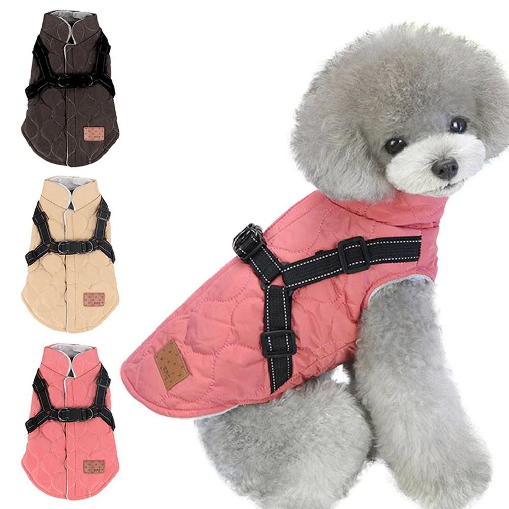 Teplé Psie Oblečenie Pre Malého Psa Vetru, Zime Psa Kabát Čalúnená Bunda Oblečenie Šteňa Oblečenie Vesta Yorkie Chihuahua Postroj Obrázok 1