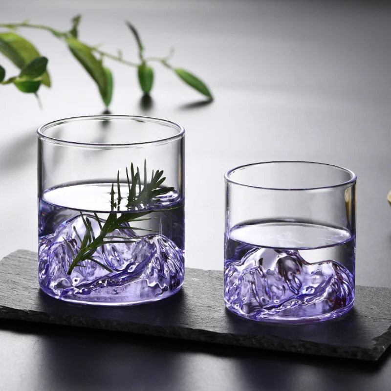 Kreatívne Transparentné poháre na Víno, 3D Fuji Horských Vzor Whisky Sklo Domácej Kuchyni Šálku Kávy Japonskom Štýle, Bar Príslušenstvo Obrázok 2