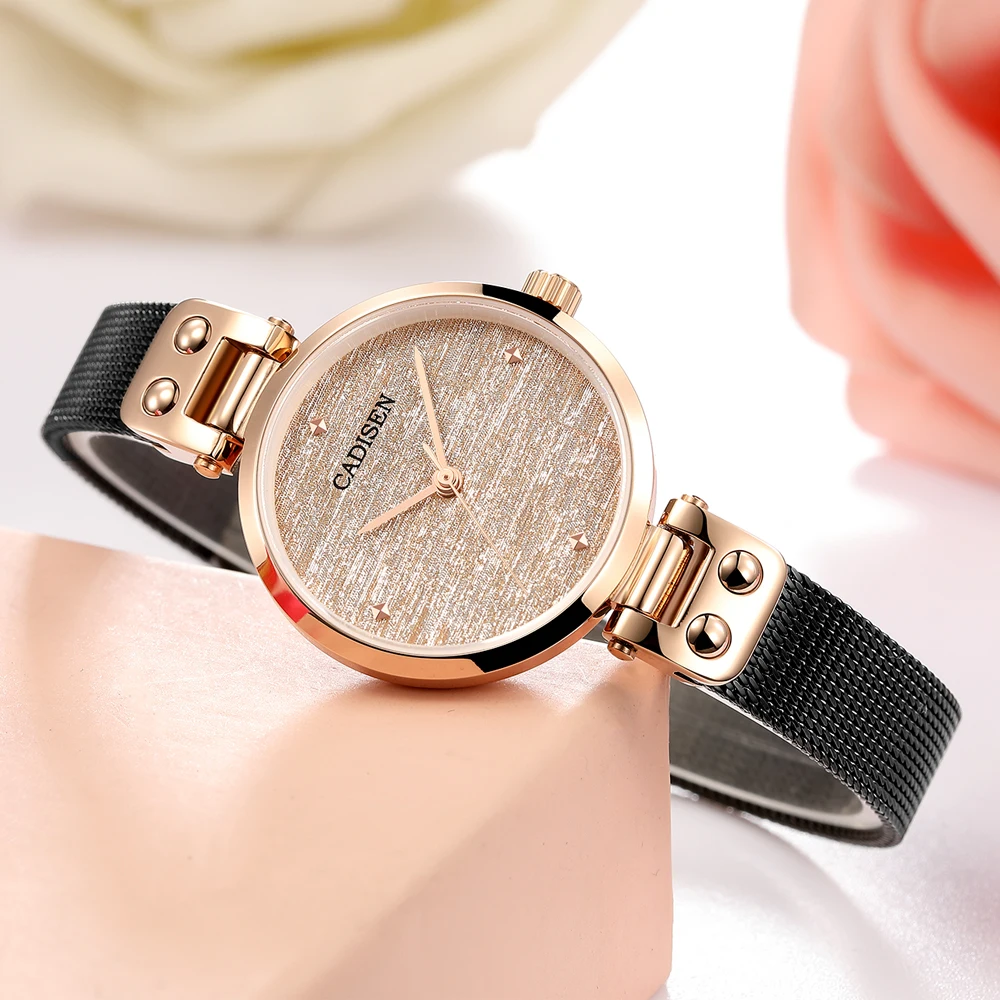 CADISEN 2021 Nové dámske Hodinky Dámske Luxusné Značky Sledujte Fashion Lady Quartz Hodinky Zlaté Sapphire Crystal Dial Reloj Mujer Obrázok 2