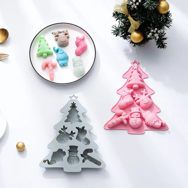 Vianočný Stromček Vzor Elk Ponožky, Silikónové Formy Cookie Čokoládová Torta Formy DIY Vianočný Dezert Dekorácie Nástroje Pečenie Príslušenstvo Obrázok 2