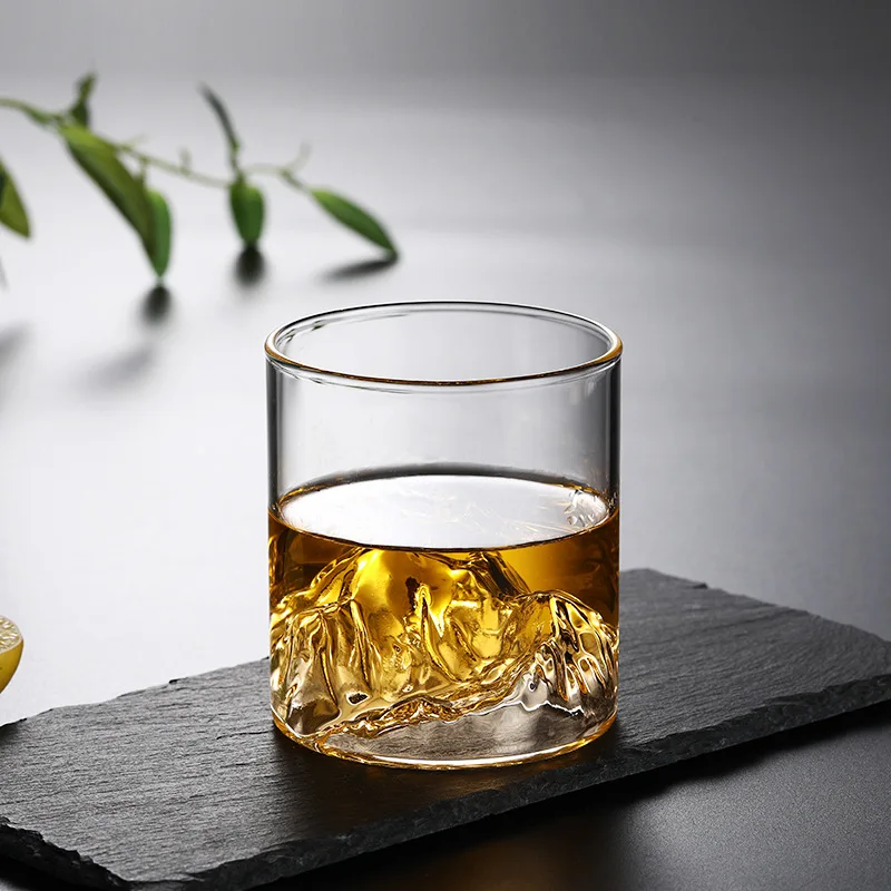 Kreatívne Transparentné poháre na Víno, 3D Fuji Horských Vzor Whisky Sklo Domácej Kuchyni Šálku Kávy Japonskom Štýle, Bar Príslušenstvo Obrázok 3