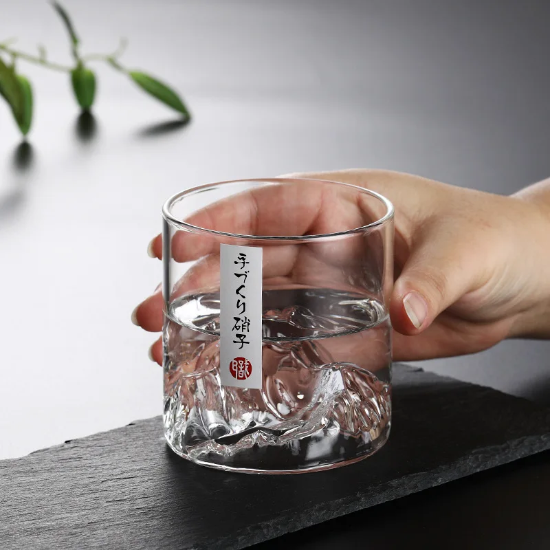 Kreatívne Transparentné poháre na Víno, 3D Fuji Horských Vzor Whisky Sklo Domácej Kuchyni Šálku Kávy Japonskom Štýle, Bar Príslušenstvo Obrázok 4