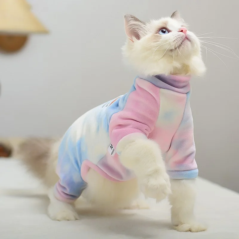 Teplé Oblečenie Pre Mačky Mäkkého Zamatu Zimné Základná Tričko Pre Bezsrstá Mačka Koži-Priateľský Mačiatko Roztomilý Oblečenie Devon Rex Sphynx Oblečenie Obrázok 4