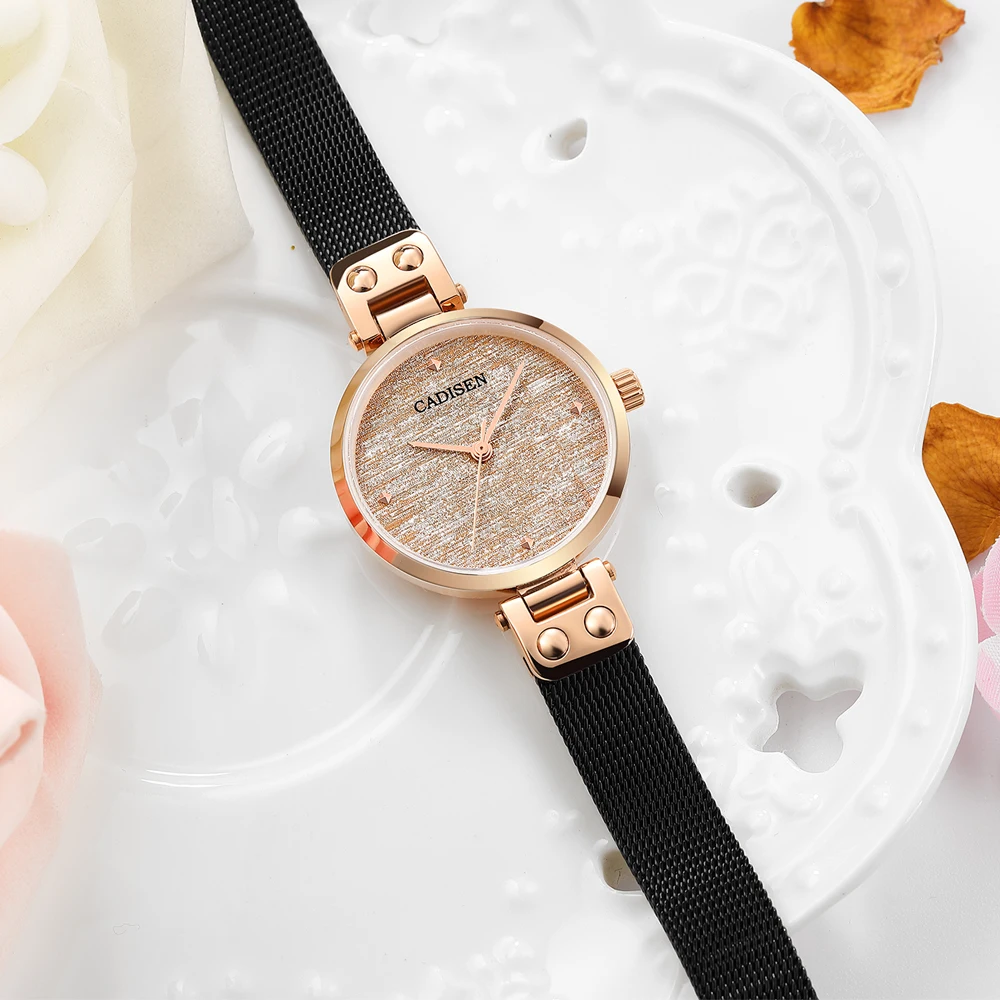 CADISEN 2021 Nové dámske Hodinky Dámske Luxusné Značky Sledujte Fashion Lady Quartz Hodinky Zlaté Sapphire Crystal Dial Reloj Mujer Obrázok 4