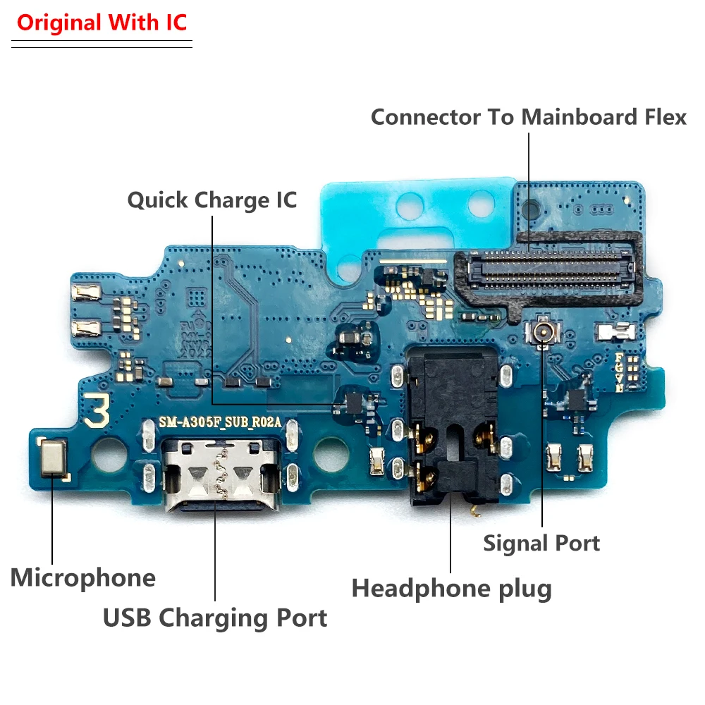 100% Originálne Pre Samsung A10 A20 A30 A40 A50 A70 A80 A90 5G Nabíjačku USB Nabíjací Port Dock Konektor Konektor pre Mikrofón Rada Flex Obrázok 4