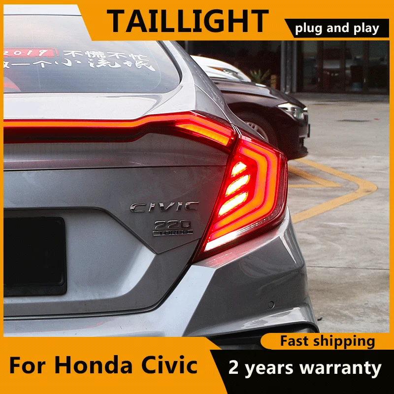 3KS LED zadné Svetlá zadné svetlo Na Honda Civic 2016-2021 Zadné Lampy DRL + Dynamické Zase Signál + Zadnej strane + Brzdové LED osvetlenie batožinového priestoru Obrázok 4
