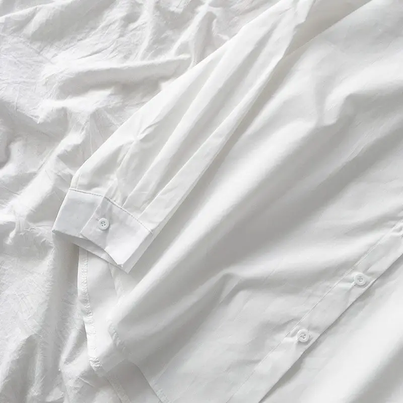 Biele Tričko Ženy Voľné Harajuku Retro Dlhý Rukáv Kabáta Tričko Ženy Blusas Ropa De Mujer Obrázok 4