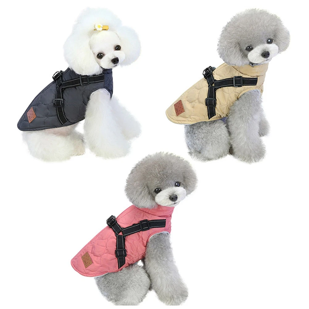 Teplé Psie Oblečenie Pre Malého Psa Vetru, Zime Psa Kabát Čalúnená Bunda Oblečenie Šteňa Oblečenie Vesta Yorkie Chihuahua Postroj Obrázok 4