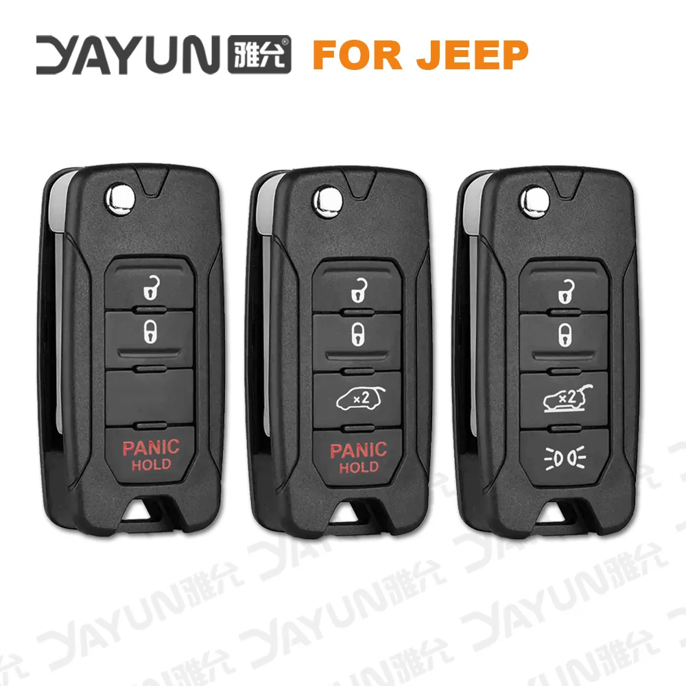 YAYUN 2+1 Tlačidlá Pre Jeep Renegade 2015/6/7/8 Flip Diaľkové Kľúča Vozidla púzdro S Uncut SIP22 Náhradné Žiletky S Logom 4A Obrázok 4