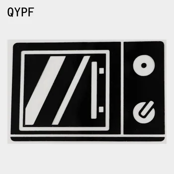 QYPF 15.6 CM X 10.3 CM, Auto Nálepky, Elektrické Mikrovlnná rúra v Pohode Odtlačkový Vinyl Black/Silver 2A-0146