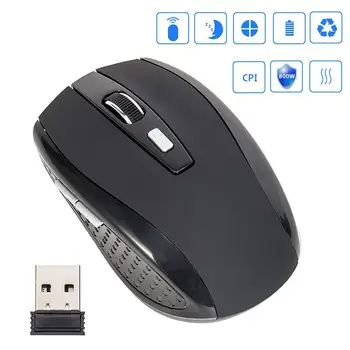 Prenosné Bezdrôtová Myš 2,4 GHZ Bezdrôtový Optický Prejdite Myšou 6 Tlačidiel Mini Herné Myši Na Počítač PC, Notebook Hráč Home Office