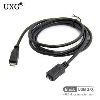 Micro USB 5pin Žena Micro USB Muž F/M Rozšírenie zariadenia Extender Dátum Plnenie Krátke OTG Kábel Čierny 20 CM 50 CM 10 CM 1m 1,5 m 2m 5m
