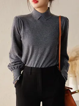 Jeseň zima 2022 nové turtleneck vlnený sveter dámskej módy zahraničných štýl svietidla rukáv cashmere zrastov top