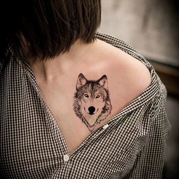 Nepremokavé Dočasné Tetovanie Nálepky Animal Vlk Lev, Orol Tatto Flash Tetovanie Ruky, Zápästia, Nohy, Paže, Krku Falošné Tetovanie Pre Mužov, Ženy