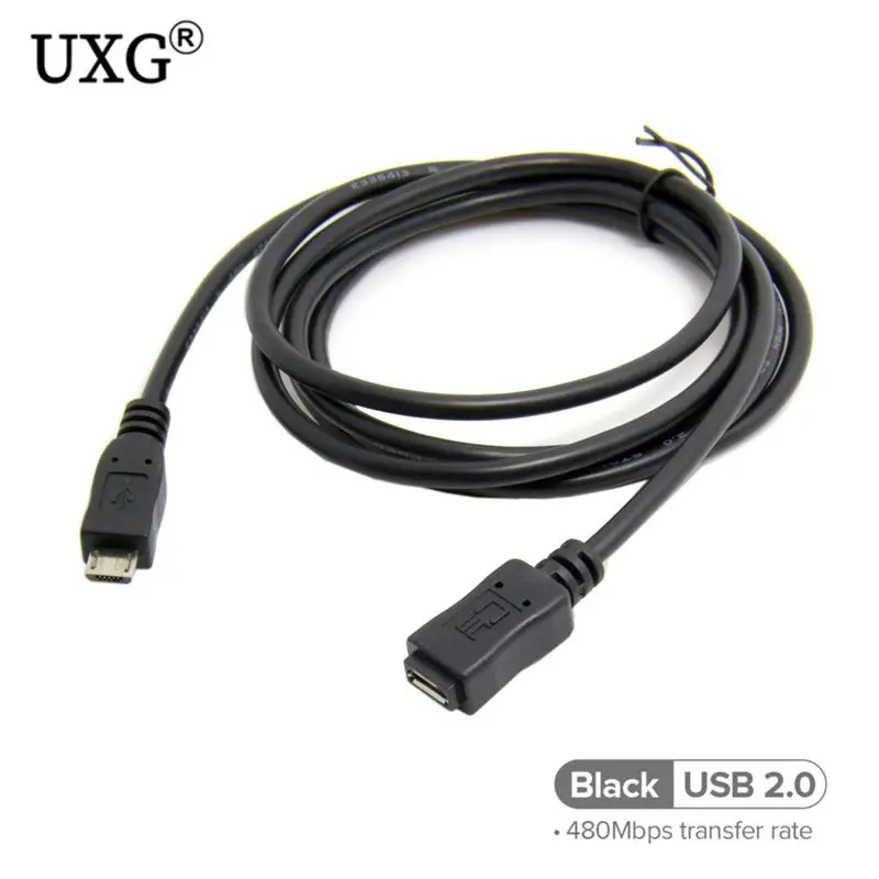 Micro USB 5pin Žena Micro USB Muž F/M Rozšírenie zariadenia Extender Dátum Plnenie Krátke OTG Kábel Čierny 20 CM 50 CM 10 CM 1m 1,5 m 2m 5m Obrázok 0