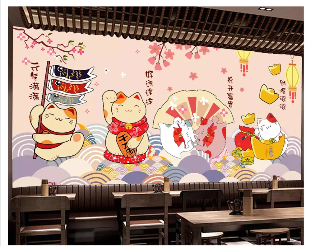 beibehang Klasické dekoratívne maľby abstraktných de parede tapety Japonskej kuchyne gurmán zvláštna téma, stravovanie pozadí Obrázok 4