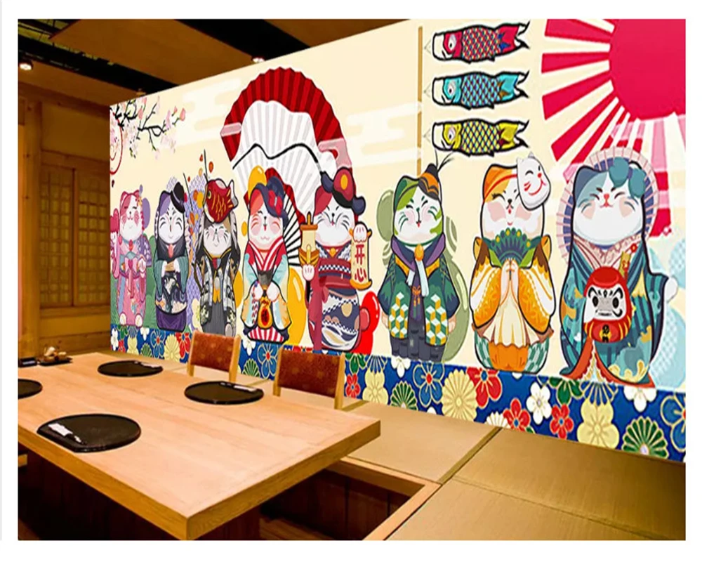 beibehang Klasické dekoratívne maľby abstraktných de parede tapety Japonskej kuchyne gurmán zvláštna téma, stravovanie pozadí Obrázok 5